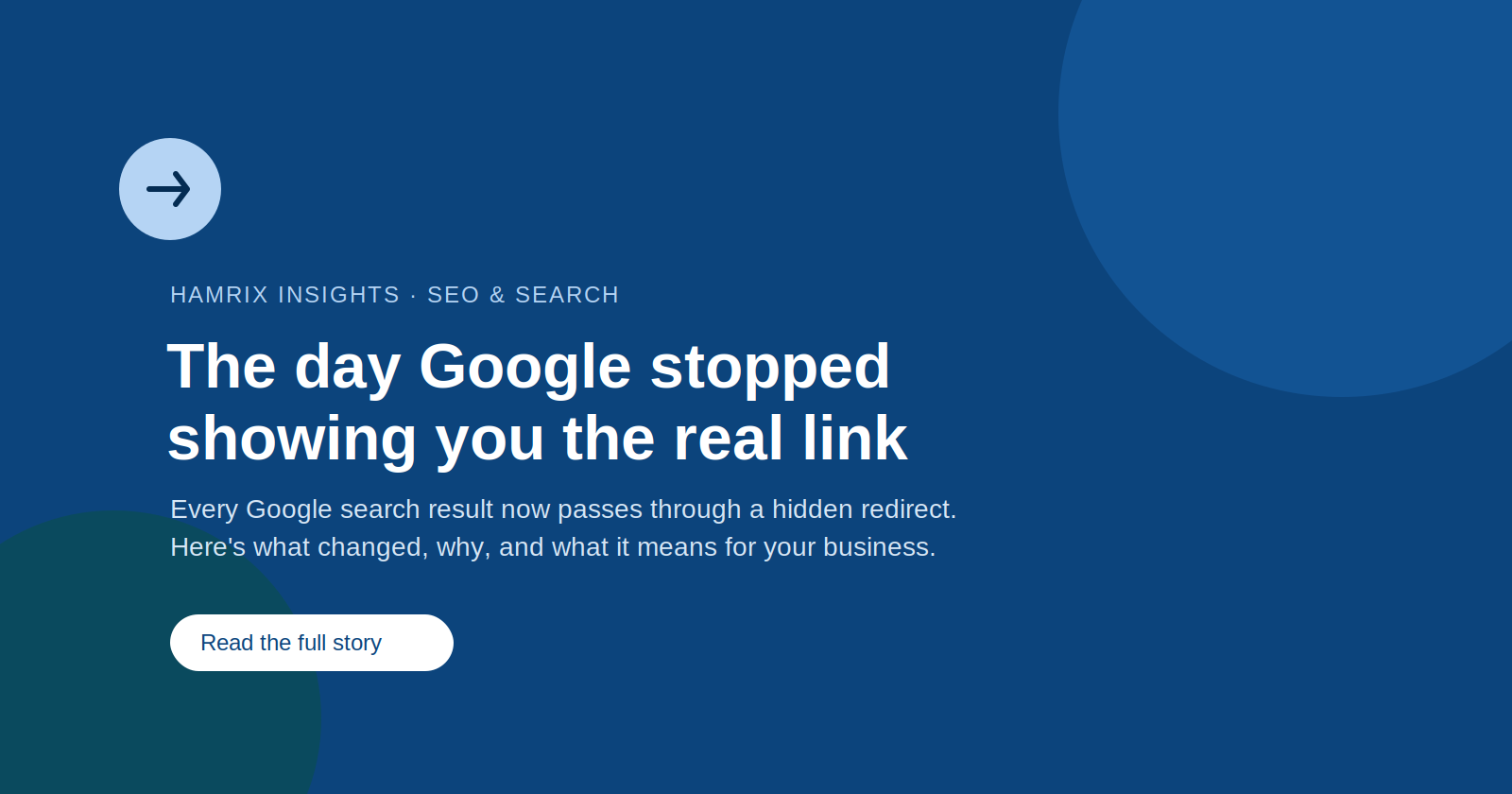 Google goto redirect change hero banner